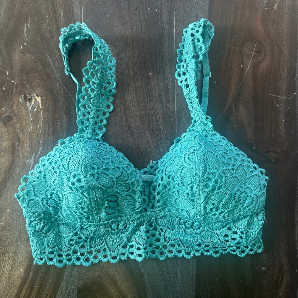 Aerie Teal Lace Bralette| size small